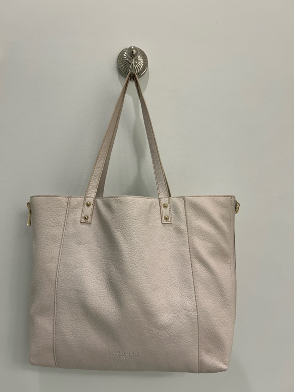 Laundry By Shelli Segal Pale Blush Pebbled Leather Tote